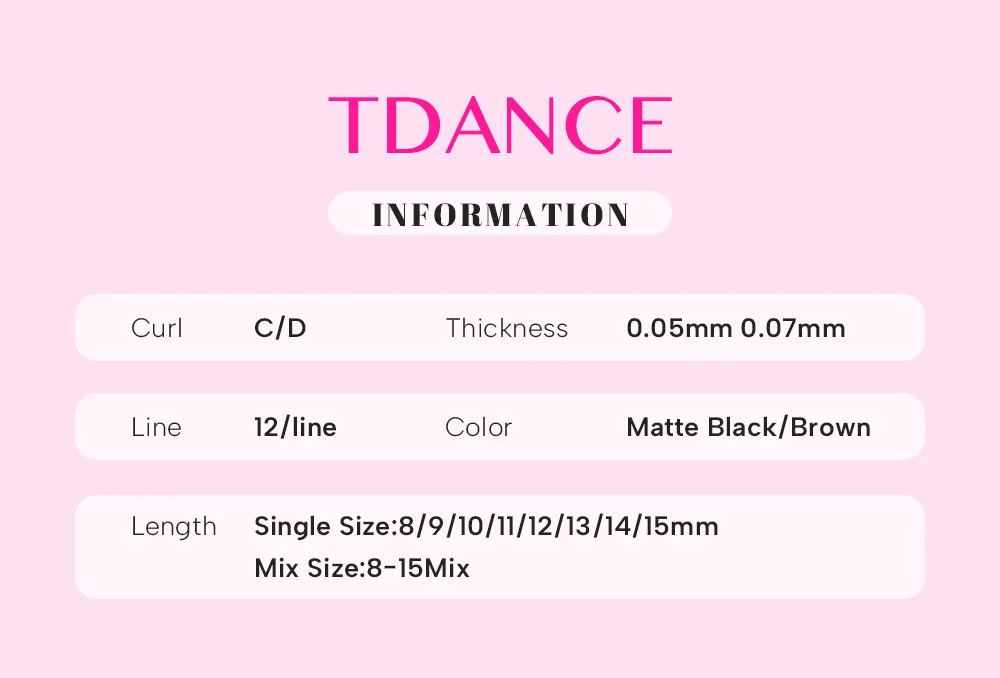TDANCE YY-Form Wimpernverlängerung C D 0.05/0.07 C/D Weich Leicht Natürliches Make-up Netz-Kreuz Einzelne Premium Nerz Falsche Wimpern – Detail 2