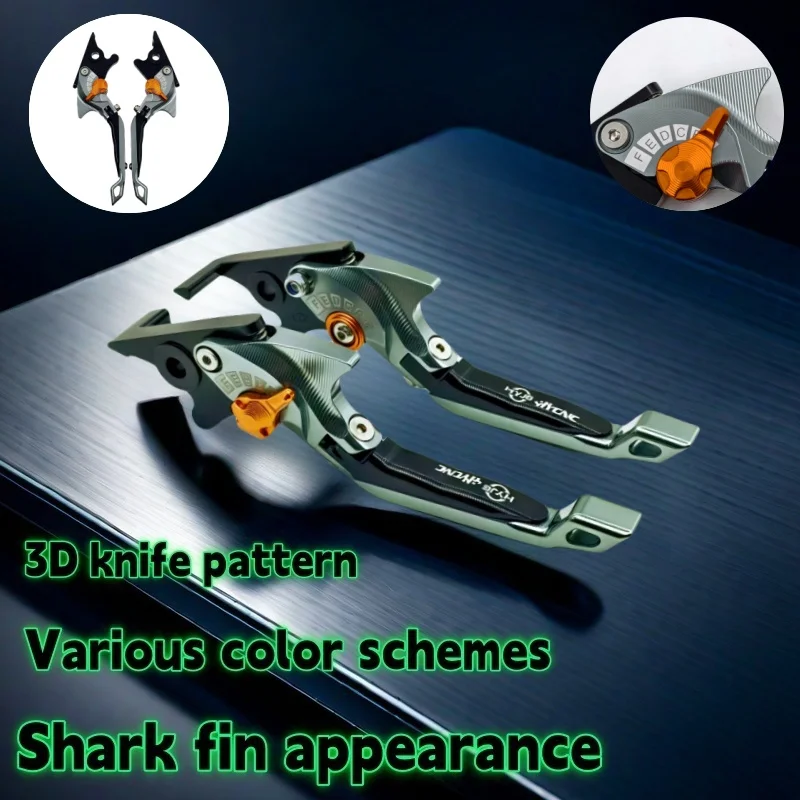 

For HONDA 1200 CROSSTOURER 2013 2014 2015 2016 2017 2018 Motorcycle 5D shark head style foldable adjustable handle lever