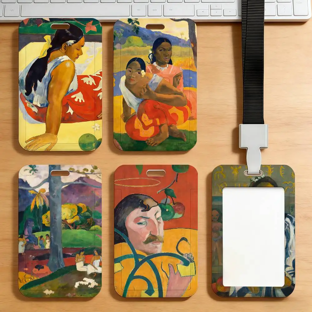 

Держатель для карт с изображением произведений искусства Поля Гогена, защитный чехол для проездных на автобус и метро, для рабочих пропусков