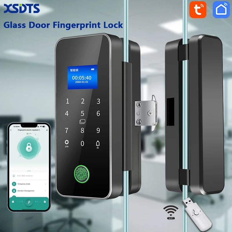 

Tuya Bluetooth биометрическая стеклянная дверь умный замок отпечаток пальца пароль карта электронный цифровой замок офисные деловые отделения