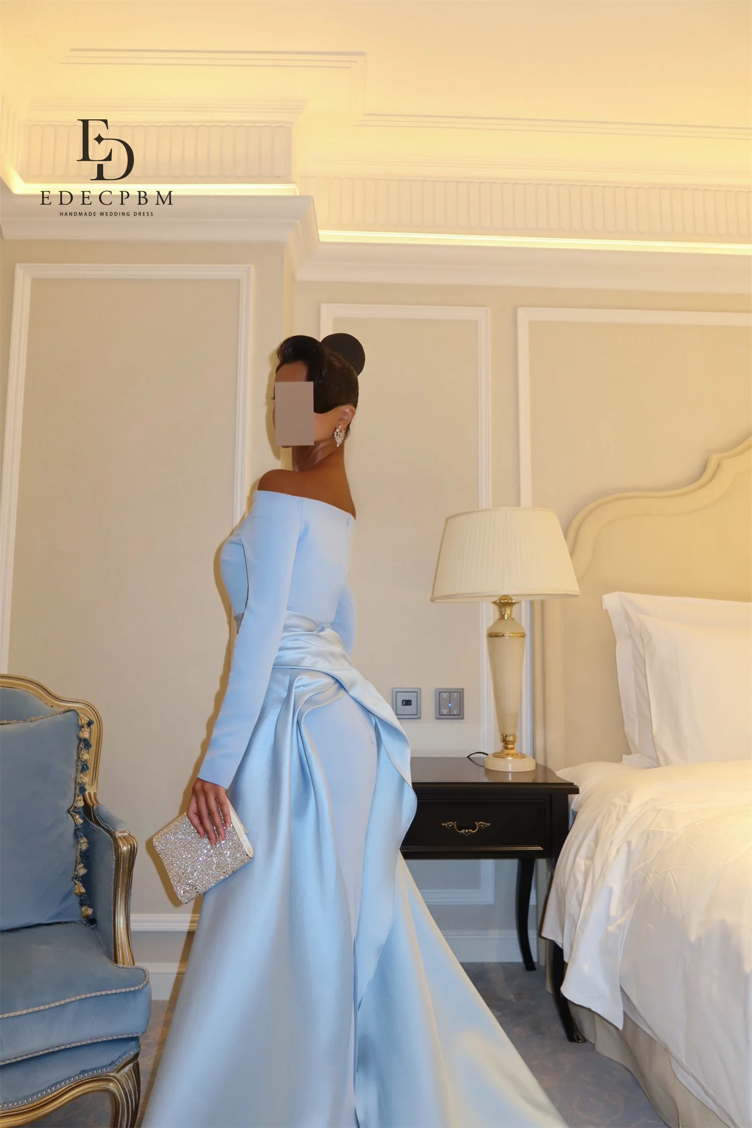 EDECPBM Abiti da sera chic Abiti da sera per occasioni speciali Abiti da ballo di lusso 2025 Sirena personalizzata Blue Tail Party