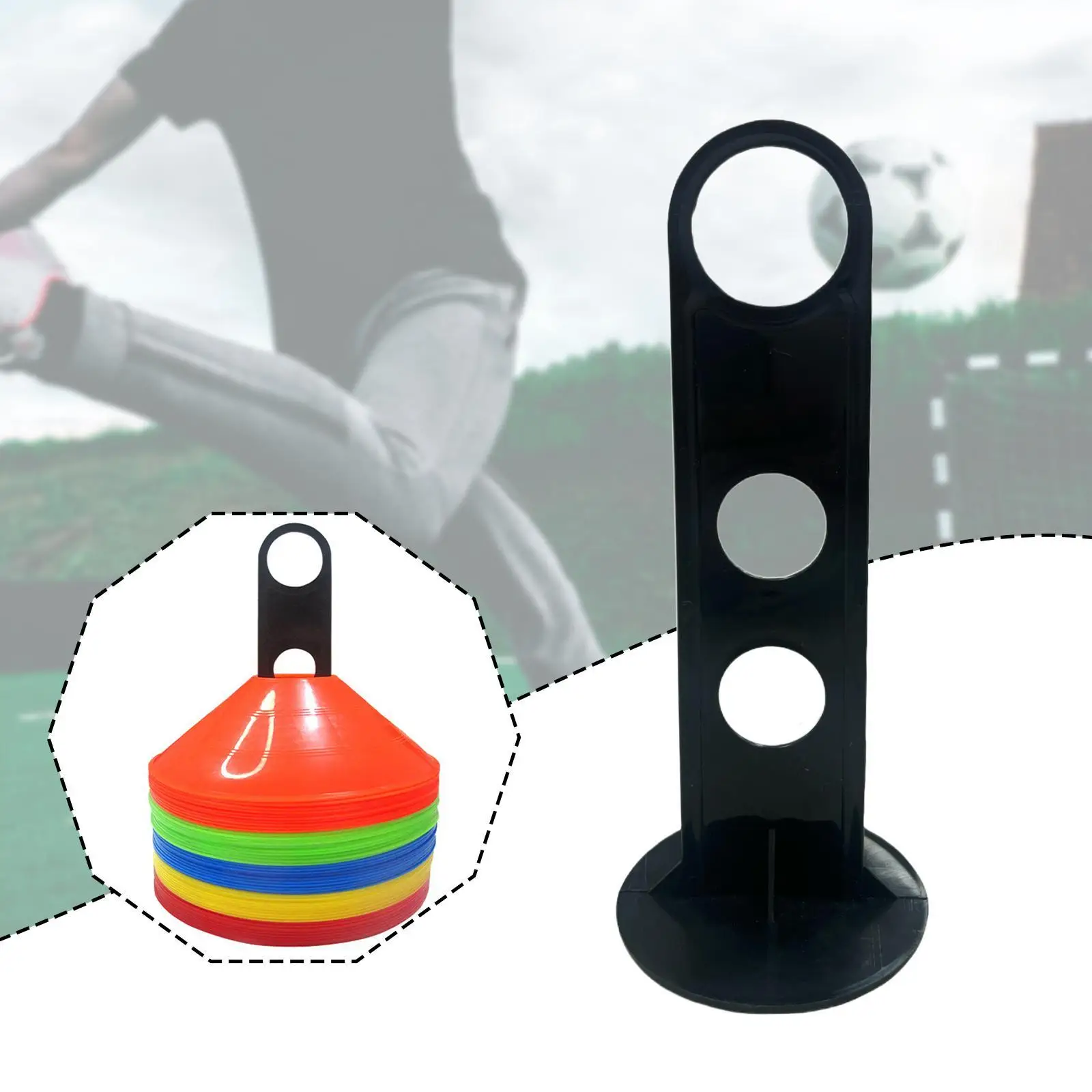 サッカーコーンホルダー、フットボールコーンブラケット、スポーツ用品フィールドマーカーキャリア、野球用トレーニングマーカーラック