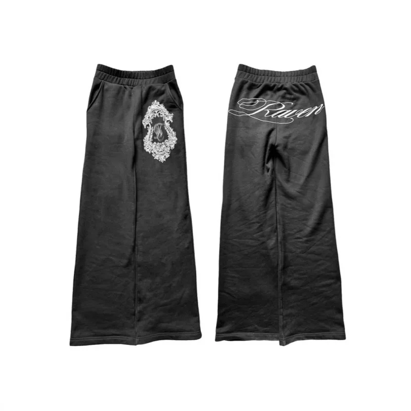 الشارع الأمريكي الهيب هوب Sweatpants الخريف جديد فضفاض مستقيم الساق للجنسين عارضة السراويل