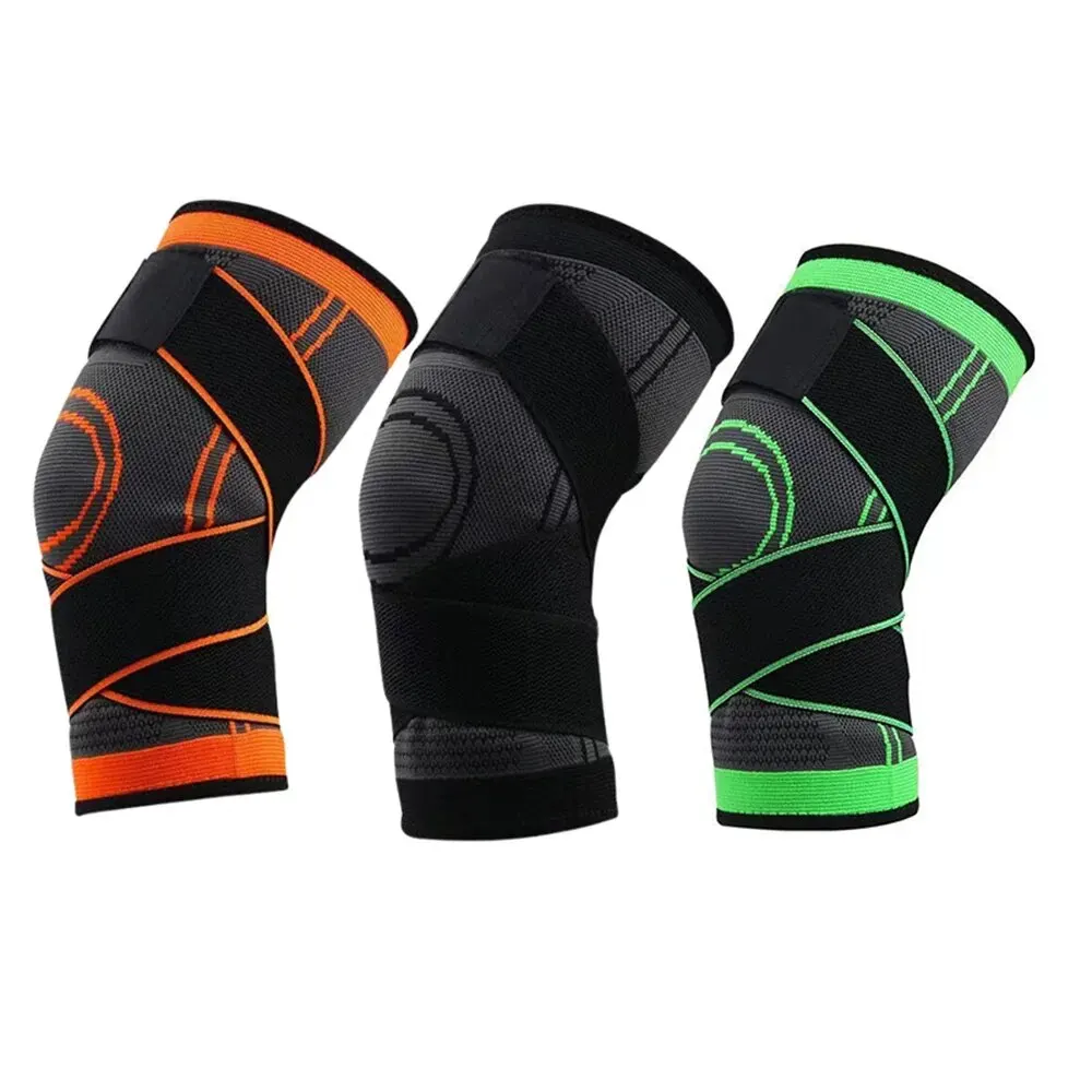 1PC Sports Knee Pad Men Pressurized Elastic Knee Pad Support Fitness Gear Basketball Volleyball Brace Tennis Cycling Protector