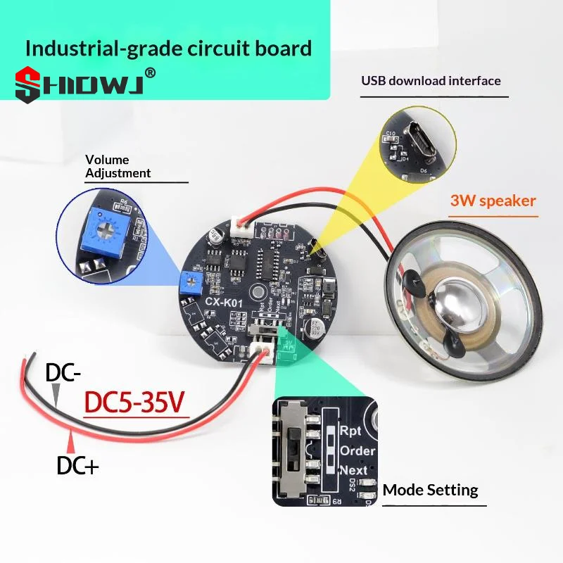 Industrial Grade Voice Prompt MP3 Player - Custom Voice Playback Module For Access Control Lock & Car Safety Warning Device
