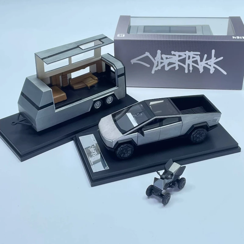 En stock 1:64 Nouveauté - Camionnette en métal argenté - Modèle de voiture statique en alliage moulé sous pression avec fonctionnalités, Cadeau