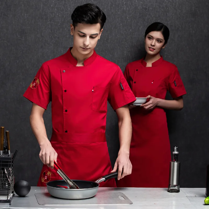 Restaurant Chef-overall Heren Hotel Catering met korte mouwen Chinees restaurant Hot Pot Barbecue Restaurant Keuken Zomerkleding