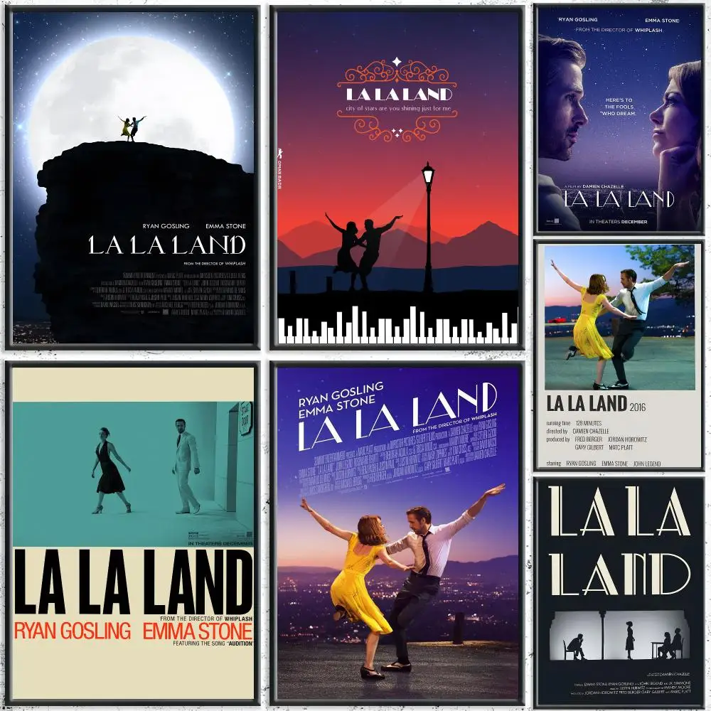 Romantic Movie L-La La LandS Poster HD Self-Adhesive No Residue After Removal Ideal for All Kinds of Wall Decor