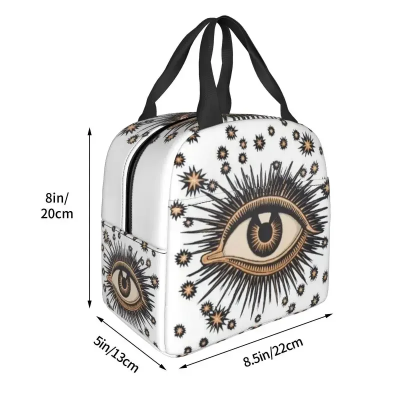 

Vintage Turkish Evil Eye Insulated Lunch Bag for School Office Nazar Amulet Pattern Boho Cooler Thermal Bento Box Women Children