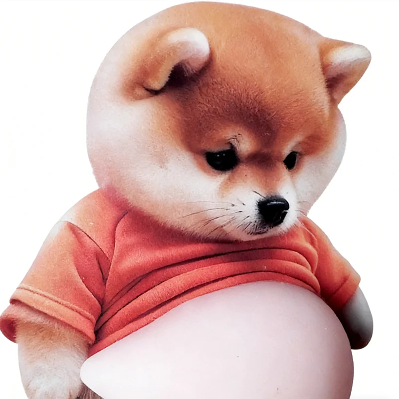 Puppy big belly pinch music cute creative decompression toy little fat shiba dog car anti-collision sticker