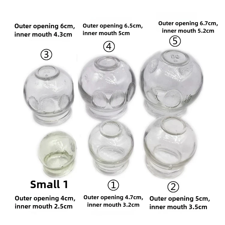 8/12pcs Thick Glass Cupping  Beauty Cans Chinese Traditional Healthcare Cupping Body Points Massage GuaSha Therapy gift fire rod