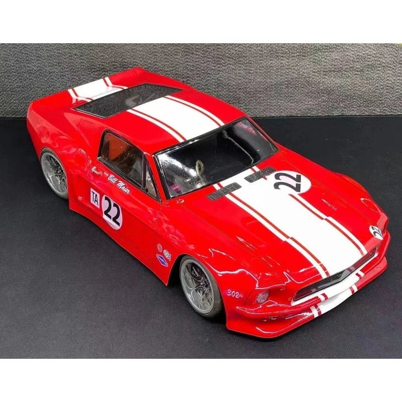 1968 samochód Ford Mustang 1/10 rc. Skorupa ciała 200mm rc. Na podwoziu drogowym rc. Rc powłoka ciała drift. 257mm nadwozie. Tamiya tt02 podwozie