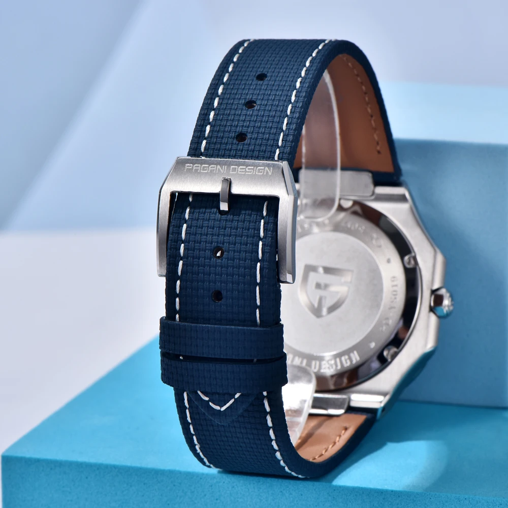 PAGANI DESIGNนาฬิกาผู้ชายสแควร์หรูหราควอตซ์นาฬิกาผู้ชายสแตนเลสนาฬิกาข้อมือสําหรับชาย 100Mกันน้ํา 2025 ใหม่