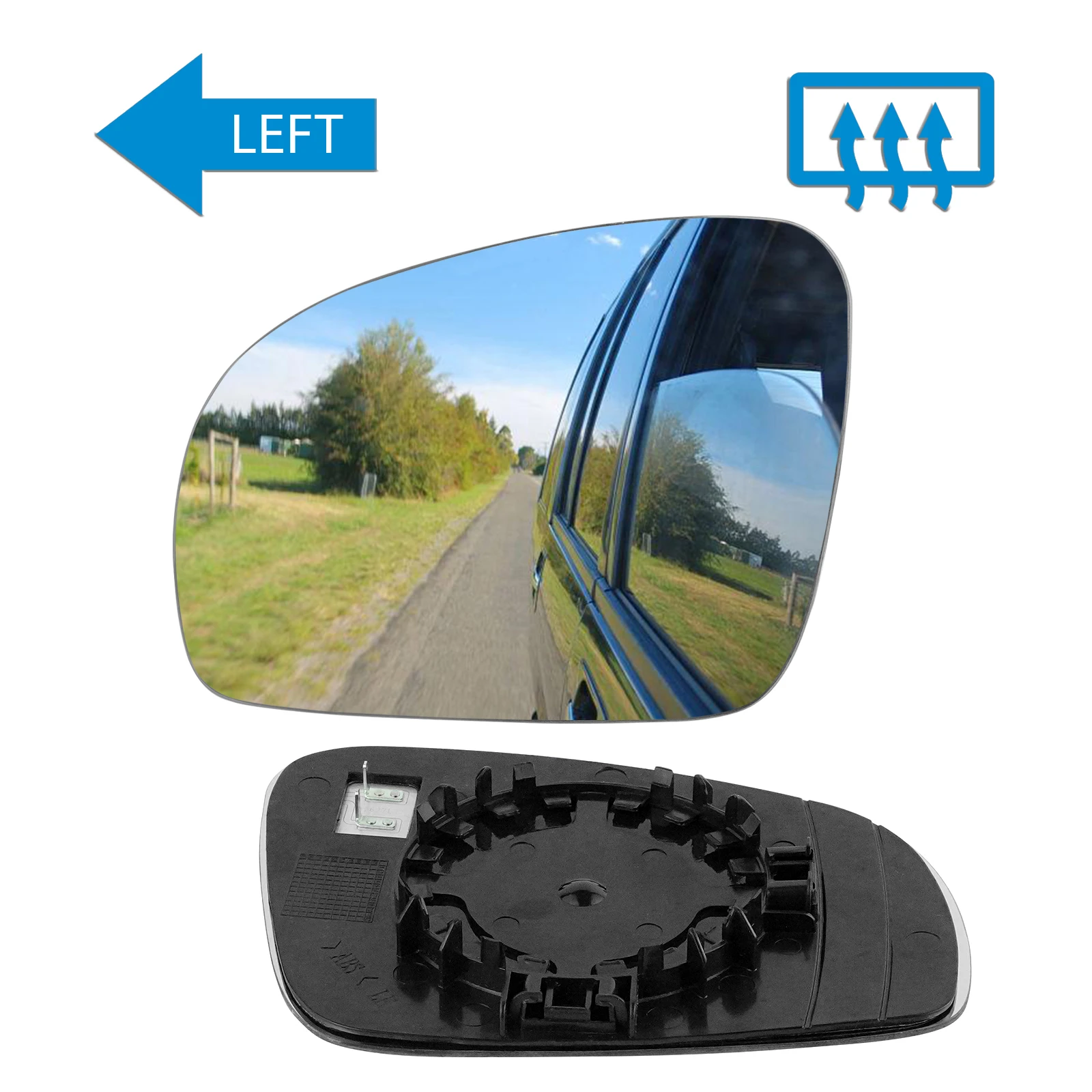 

Left Hand Side Auto Rearview Mirror Glas Heated Convex For 2007-2014 Skoda Fabia II 542 545 Roomster 5J7 Wing Door Mirror Glass