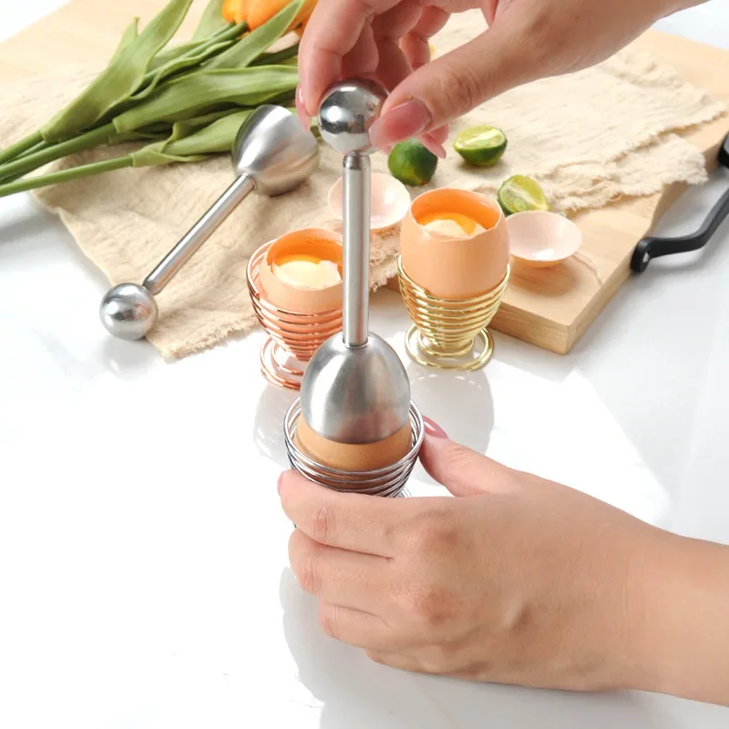 Stainless Steel Boiled Egg Topper Shell Top Kitchen Tool Cutter Knocker Opener Egg Accessories Kitchen Gadget