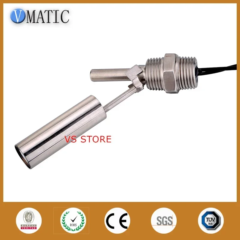 Free Shipping VCL12 Stainless Steel 90 Degrees Side Mount Magnetic Float Level Switches Sensors