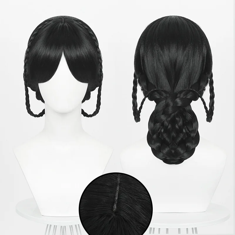 Quarta-feira cosplay peruca dança festa peruca trança trançado penteado cabelo para festa de halloween adulto feminino role play