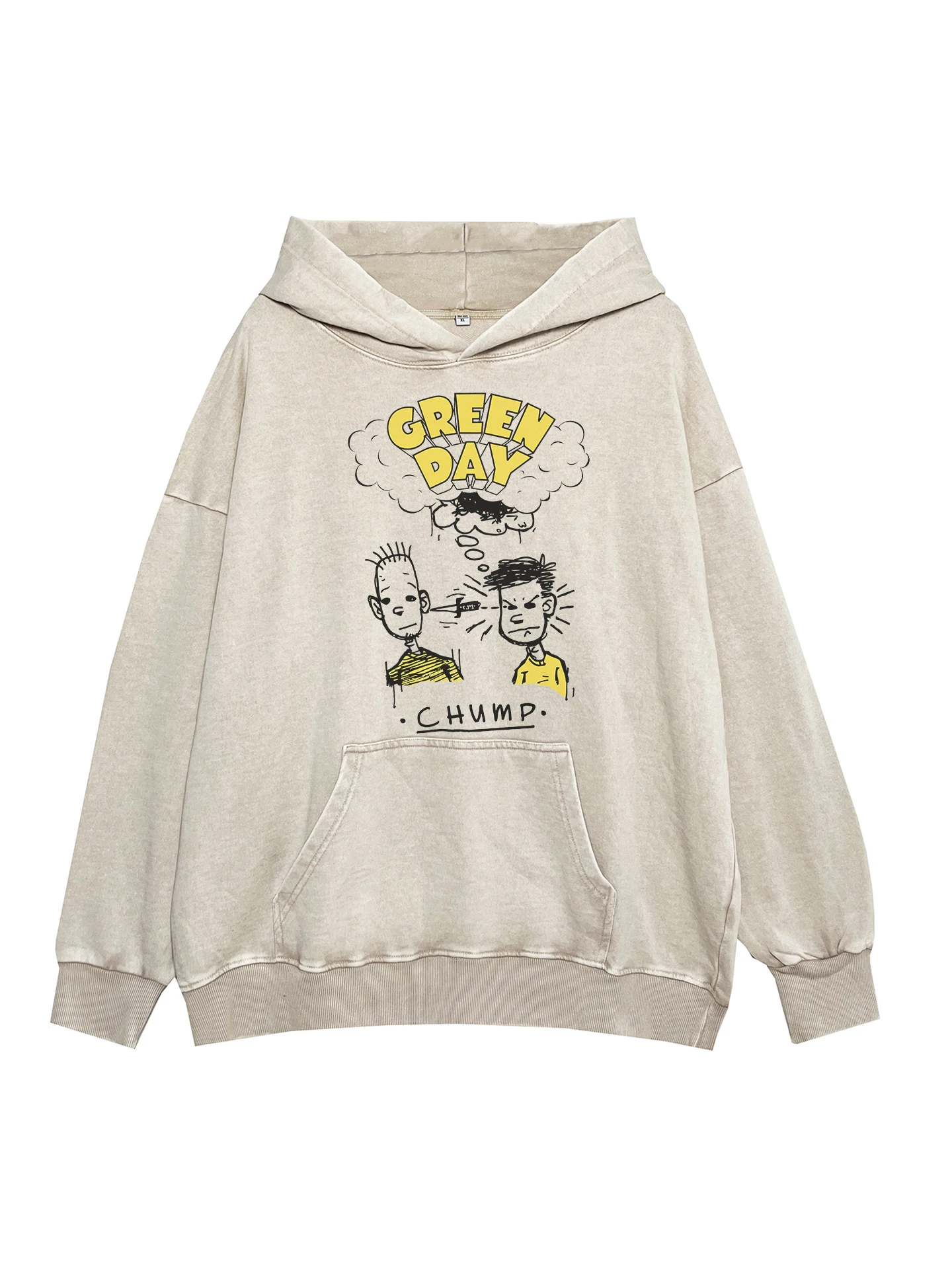 

een Day Band High Street Винтаж Ro Punk Waed Свободная толстовка с капюшоном Хлопок Длинный све Молодежная мода Осень Зима