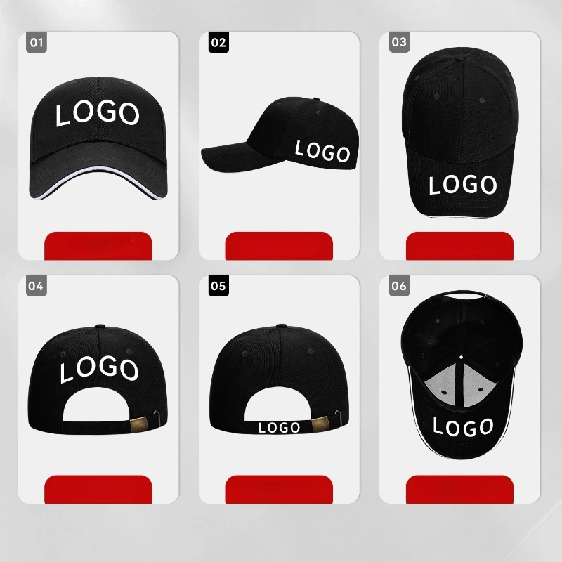 Custom Logo Men Caps Custom Baseball Hats for Women Tennis Print/Embroidery Text Casual Advertising Snapback Trucker Visors Cap