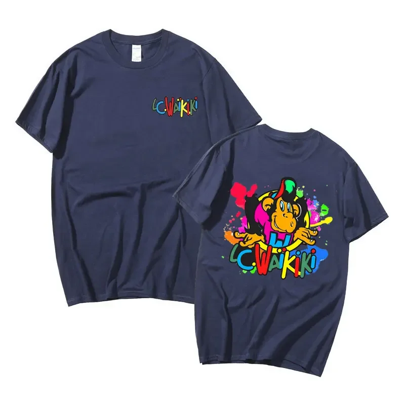 Lc Waikiki Affe Grafik Druck T-shirt Sommer Lustige Männer frauen Cartoon Affen Kurzarm T Shirts Männlich 100% Baumwolle t-shirt – Detail 3