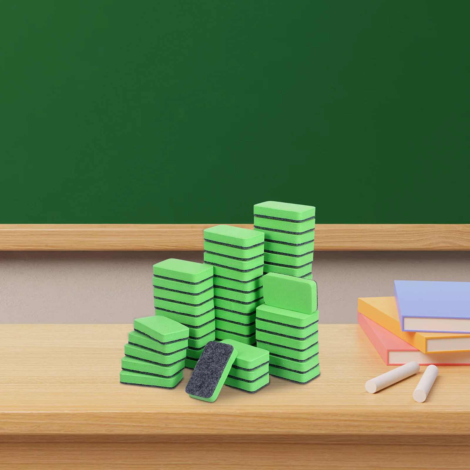 50 قطعة ممحاة صغيرة للمسح الجاف، منظف السبورة البيضاء باللون الأخضر للفصول الدراسية والمكتب والمدرسة، أداة صيانة السبورة #3