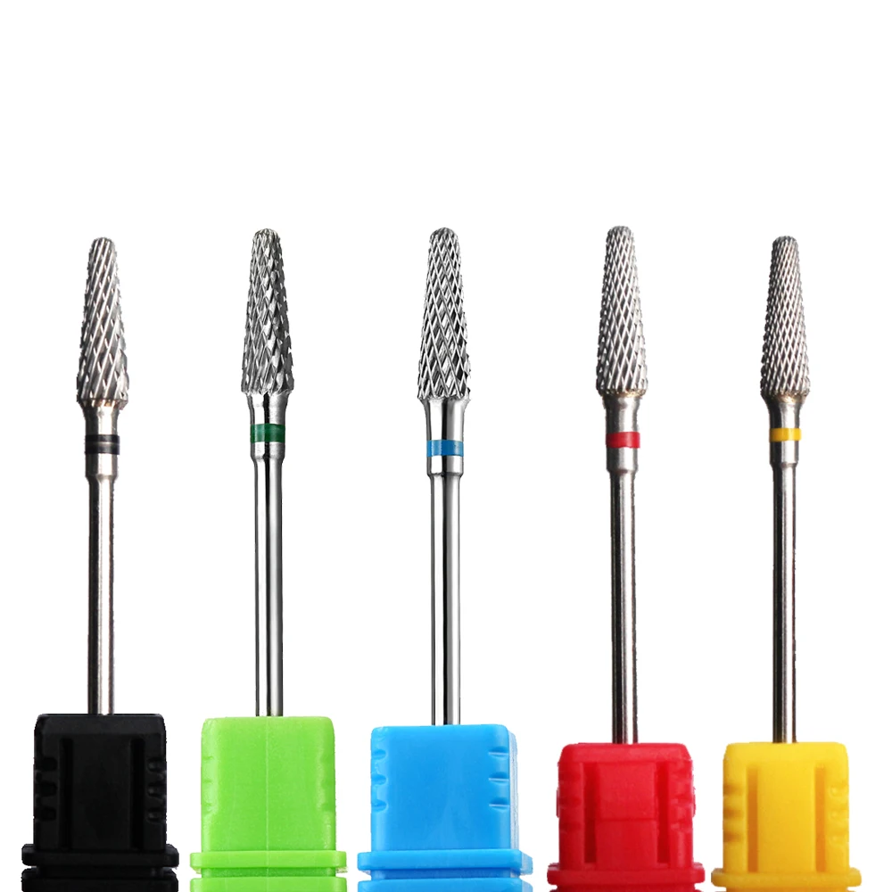 5pcs Carbide Nail Drill Bits Tungsten Milling Cutter Manicure Burr Pedicure Machine Nail Files Remove Gel Polish Nail Art Tools