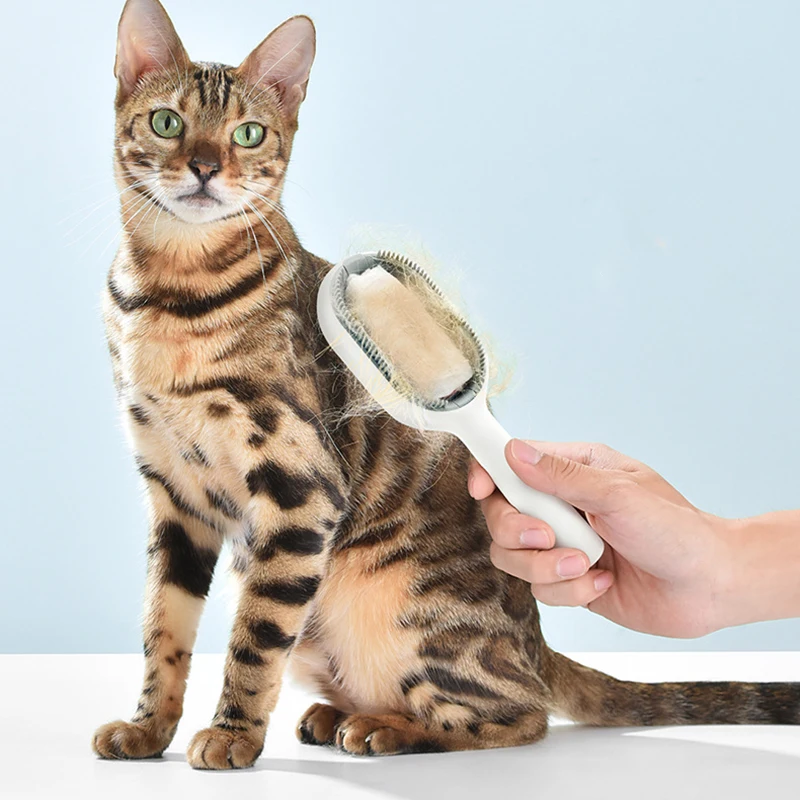 Escovas de depilação dupla face, Pet Grooming Comb com tanque de água, Limpar cabelo e massagem, Gato e cão