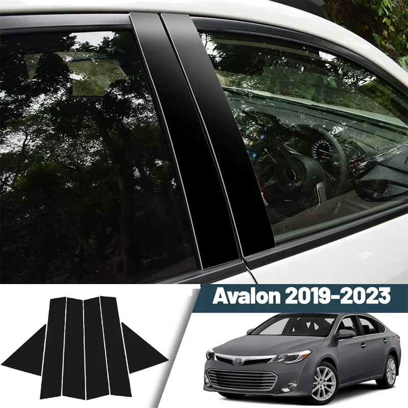 

For Toyota Avalon XX50 2019-2023 2020 2021 2022 Black Carbon Fiber Doors and Windows B C Pillars Column Decorative Stickers