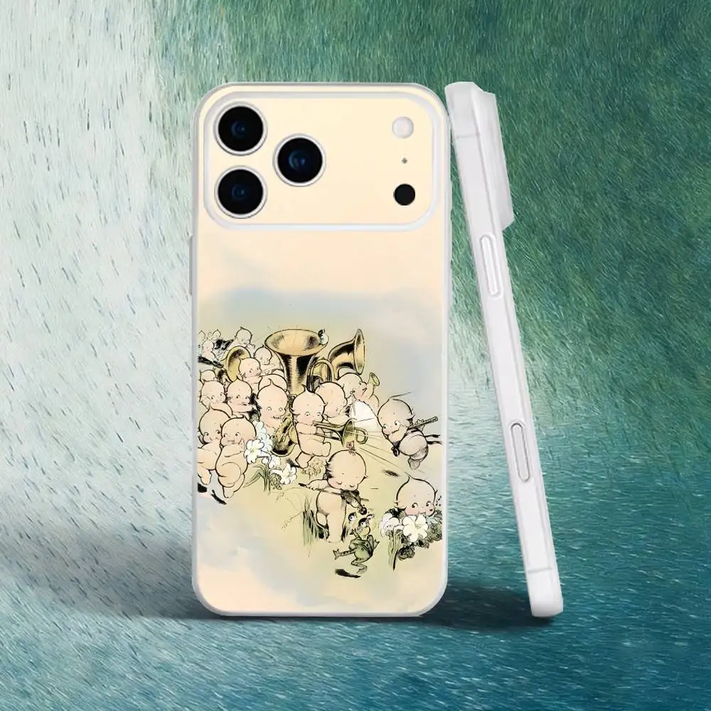 귀여운 K-Kewpie 천사 폰 케이스 아이폰 17,16,15,14,13,12,X,XS,Pro,Max,Plus,E,Air,Mini용 마그세이프 자석 프로스트 클리어