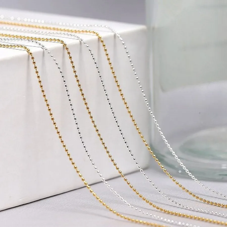 

1M/Pack 0.8mm Gold Silver Nail Bead Chain Charm Ellipse Stone Nail Art Decorations Giltter Metal Steel Ball Jewelry Accessory