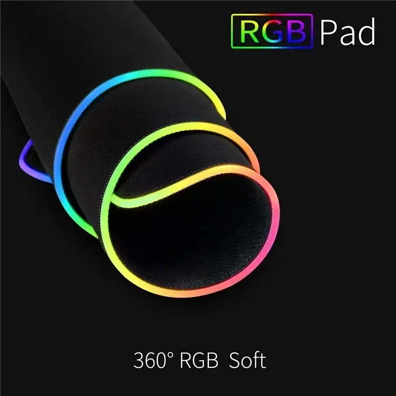 ピュアブラック RGB ノンスリップゲーミングマウスパッド PC ラップトップゲーマー大型キーボードカバーデスクマットゴムゲーム Led マウスパッドオフィス用