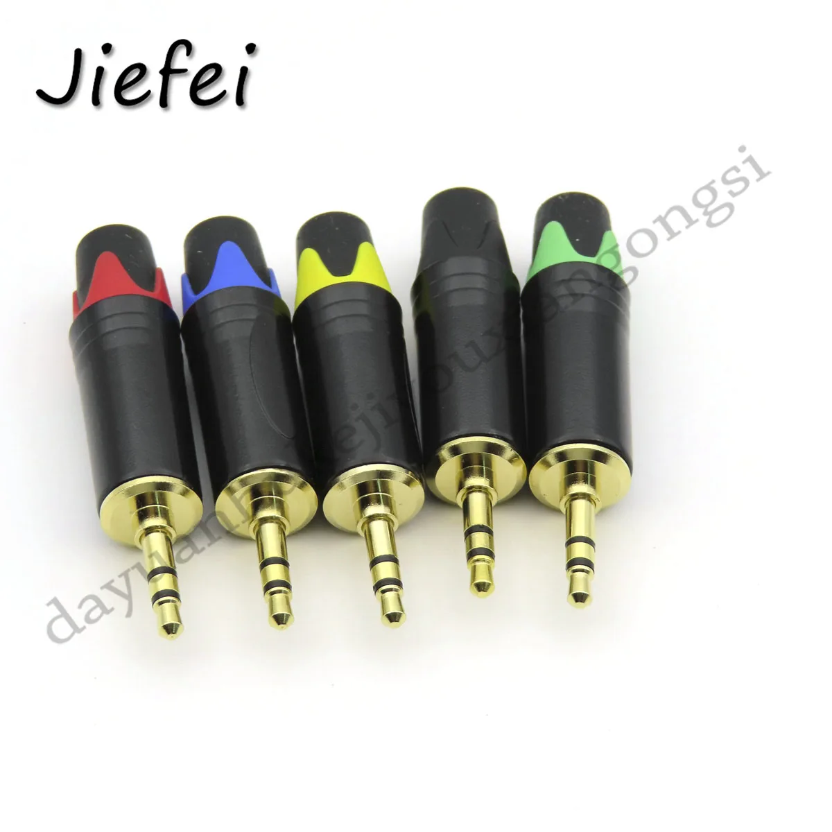 5 colors Jack 3.5mm Audio Plug 3 Pole Stereo Male Gold Plated For Soldering Replace 3.5mm AUX Connector With Tail Jacks