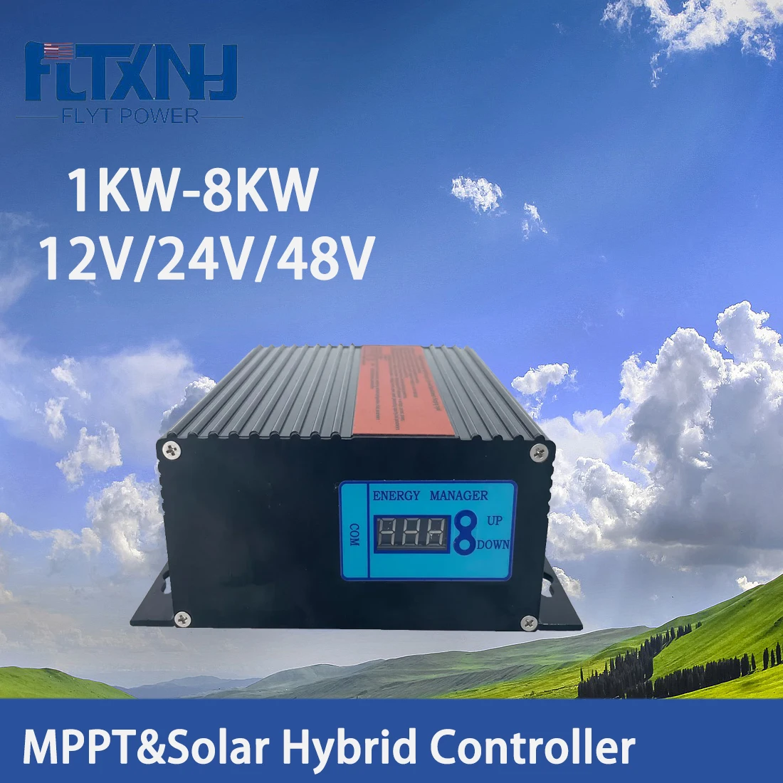 10KW Wind niversal LCD Hybrid MPPT Controller 12V 24V AUTO 48V Charger Low Voltage Boost Regulator for Wind Turbine Solar Panels