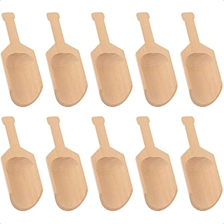 

AUEAR 10 Pack Mini Wooden Scoops for Bath Salts Candy Scoop