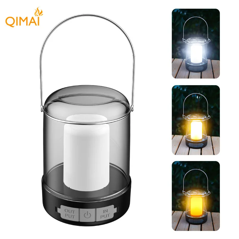 

New outdoor camping tent USB fast charging white light warm light candle flame camping light