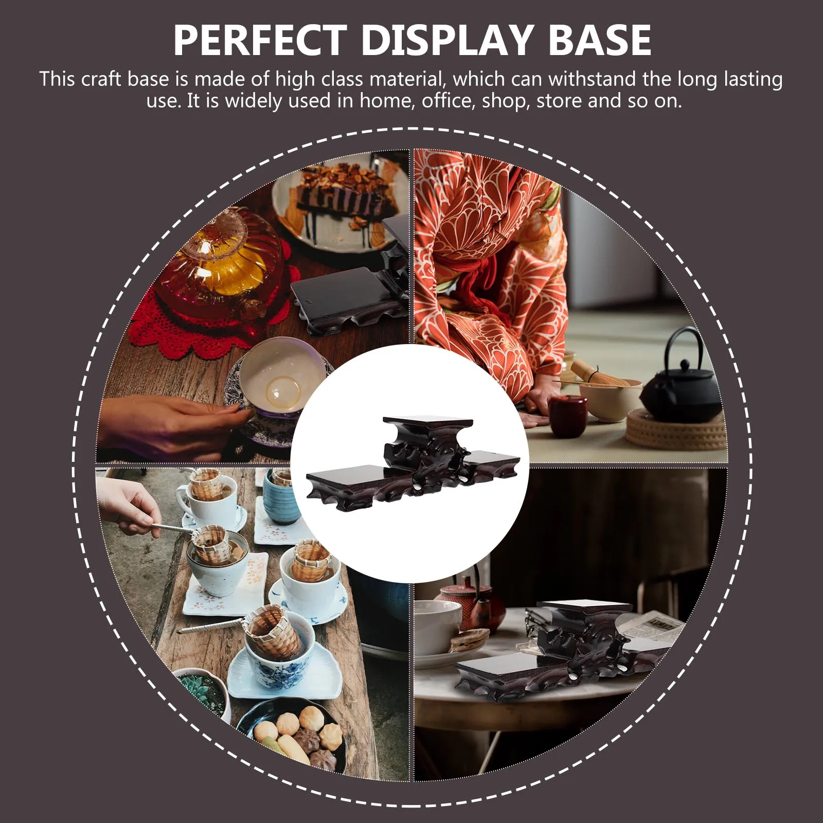 

Wooden Display Base For Teapot Jade Antiques Black Vintage Craft Stand Storage Bracket Decorative Statue Adornment Holder Tea
