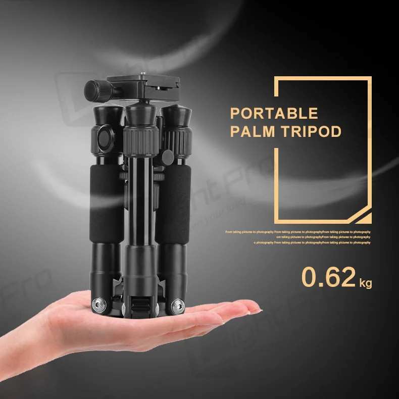 Portable Mini Tripod Lightweight Travel Stand Desktop Smartphone Holder Tabletop Video Tripod w/  360° Panoramic Ballhead