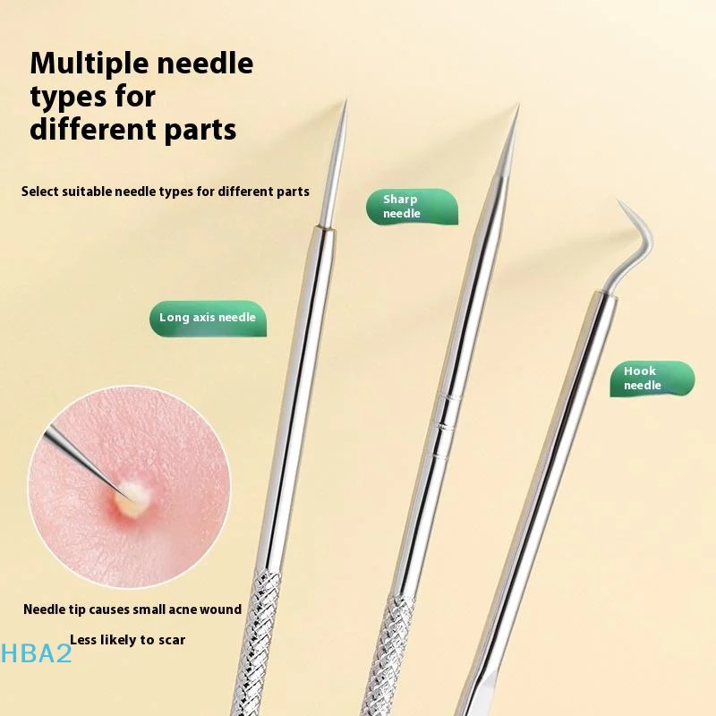【H】5/7/8 Stuks Ultrafijne Cel Puistjes Mee-eter Clip Pincet Schoonheid Gezicht Gezondheid Salon speciale Comedondrukker Acne Naald Tool