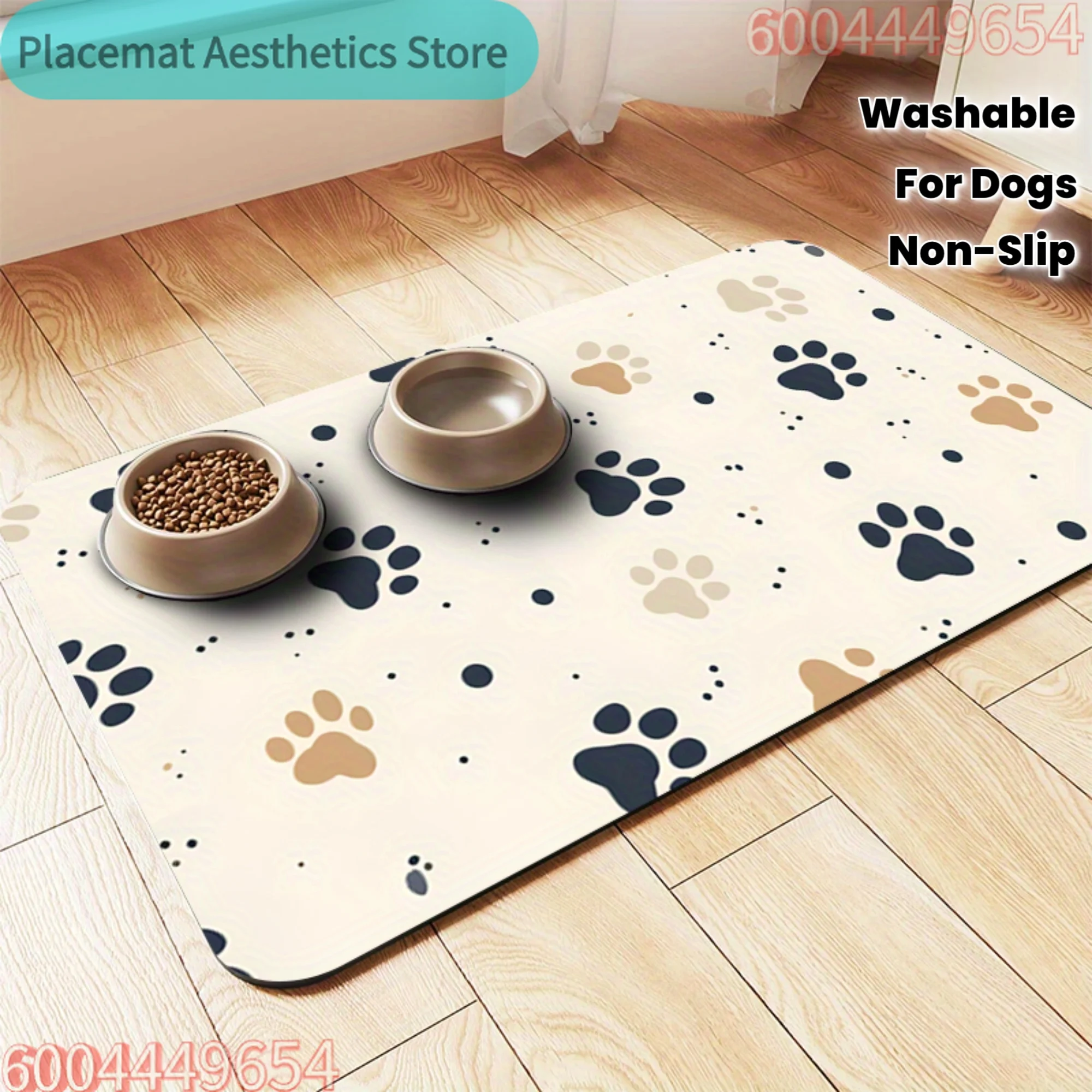 Soft Waterproof Pet Feeding Mat Splash-Proof Absorbent Non-Slip Durable Easy Clean for Dogs and Cats Pet Food & Water Bowl Mat