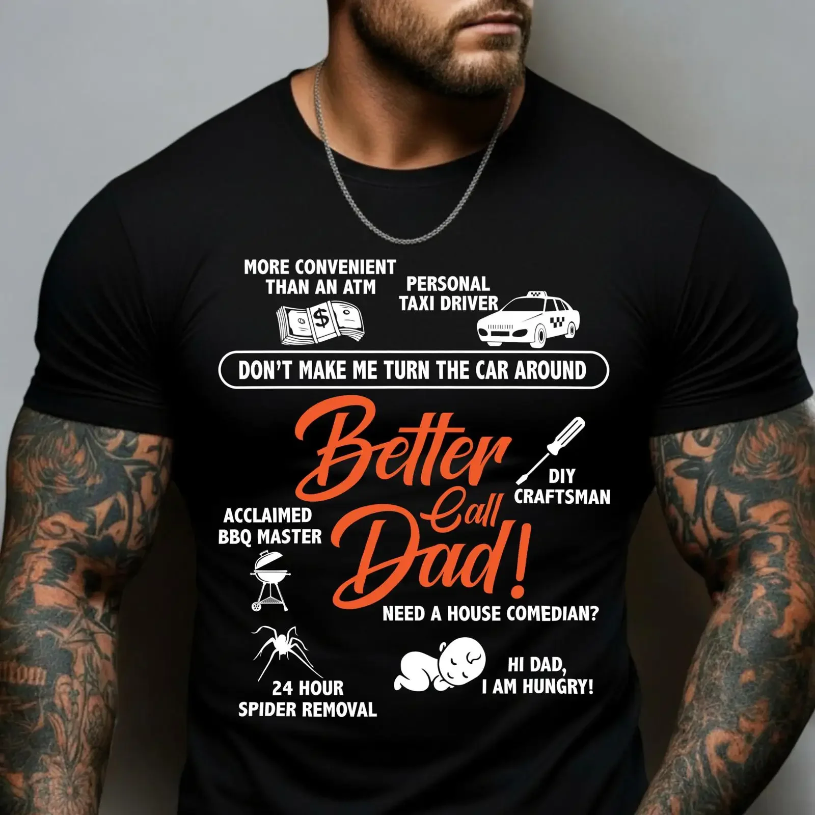 Better Call Dad Funny T Shirt Father's Day Multi Tasking Personal Taxi Driver ATM DIY Craftsman for Men vintage Washed Casual