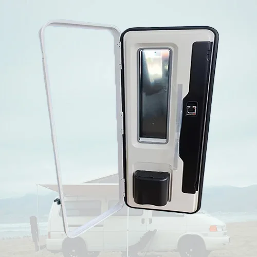 

Factory Directly Sell Aluminium Alloy RV European Style Entry Door with Trash Can of China