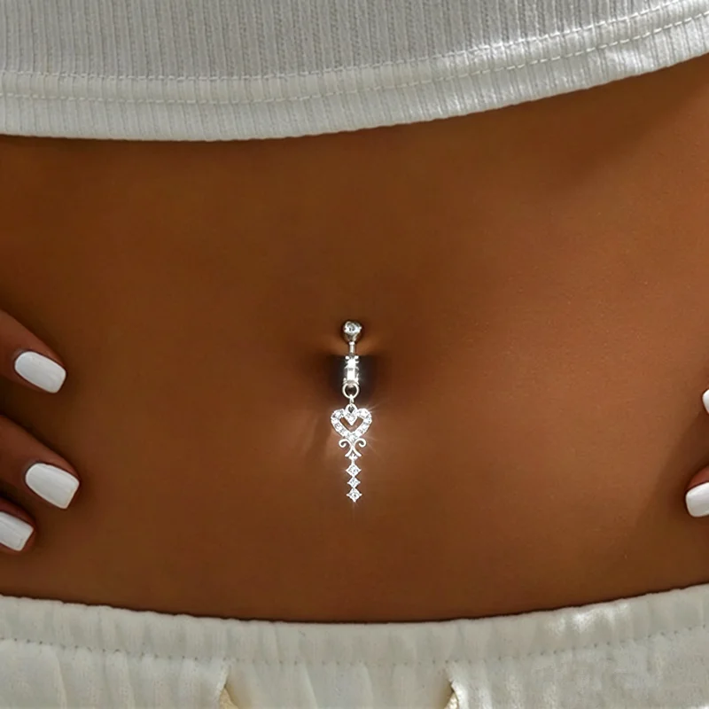 Anneau de nombril à clipser, papillon en cuivre et zircon rose, faux piercing ombilical, bijou de corps tendance et stylé