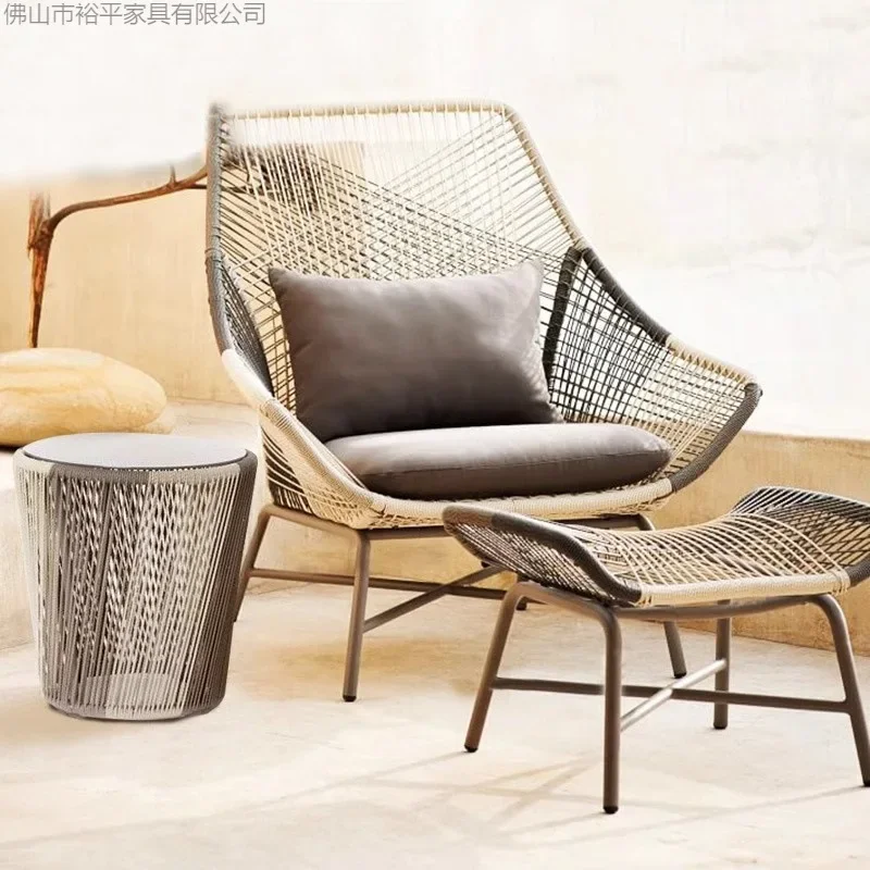 Balcony Small table and chairs Outdoor courtyard combination Internet celebrity Open-air house Sunshine leisure sofa