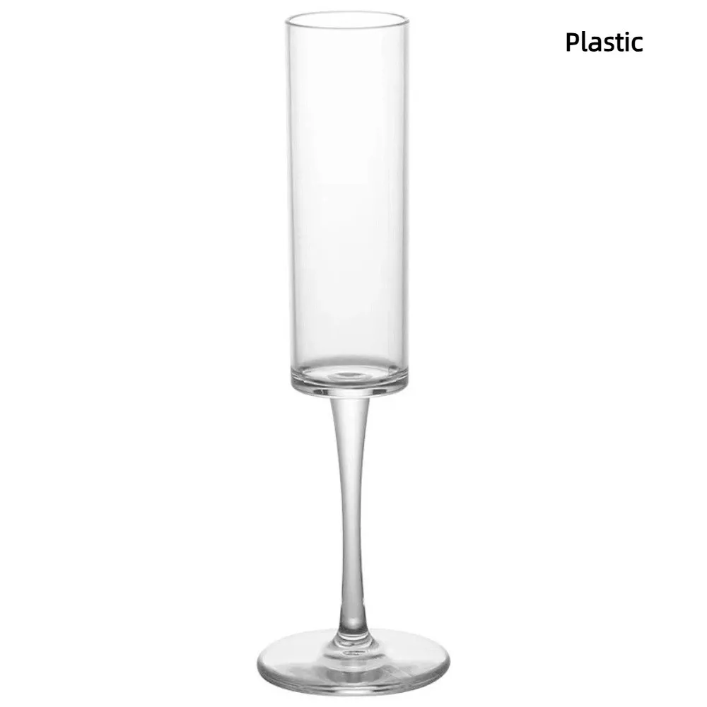 Drinkware Transparent Wine Cup Striped Plastic Glass High Footed cup Cocktail Champagne Cup Drink