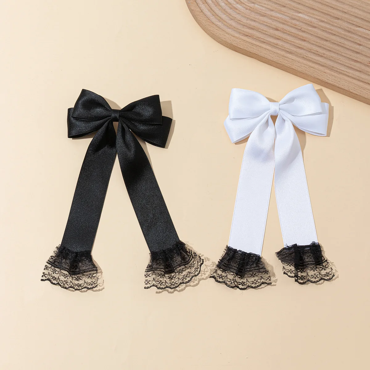 

Lace lace bow streamer hairpin for women fashion niche high-end sweet style
