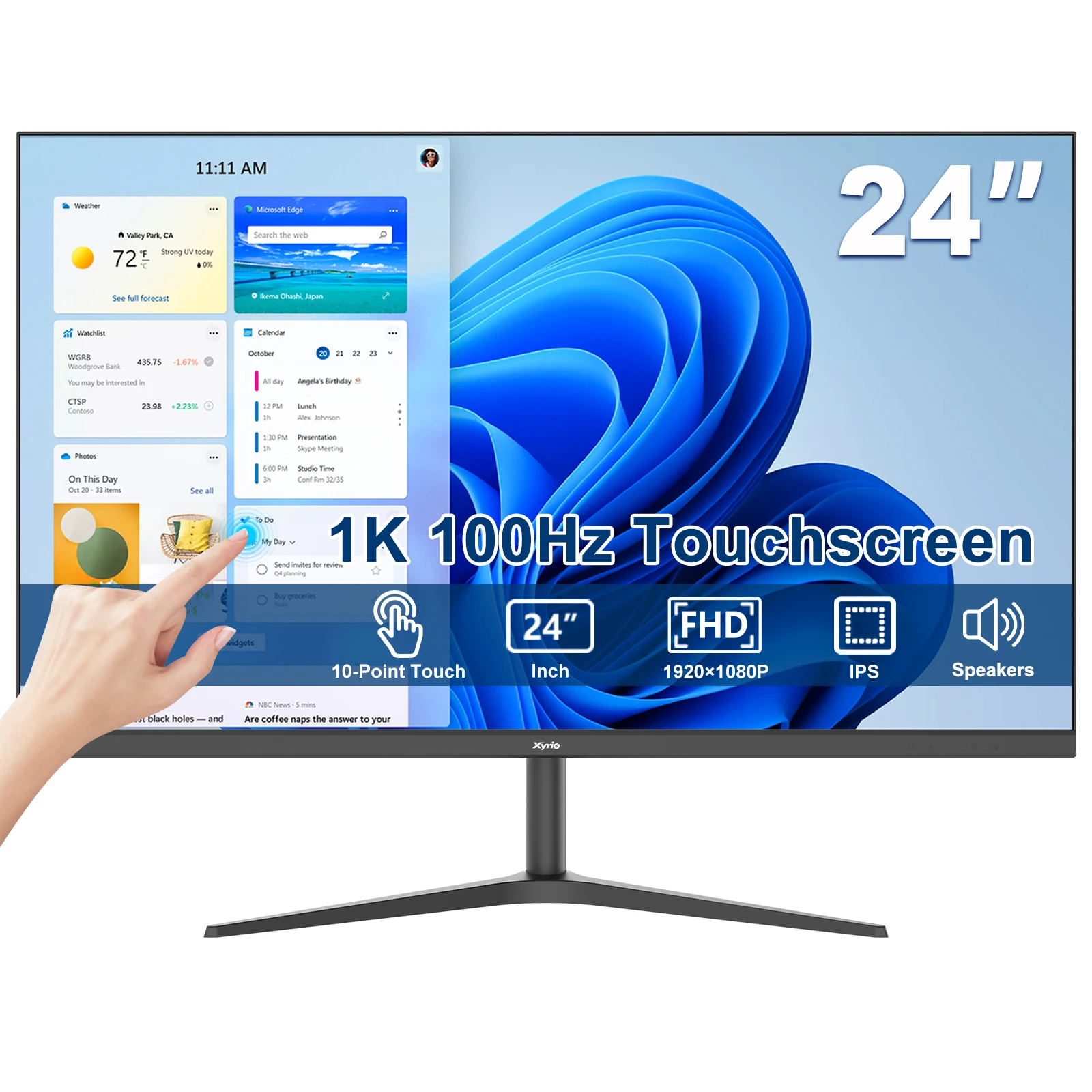 FYHXele 24 inch 100hz Touch Monitor IPS High Color Gamut Touch Screen Professional Office Desktop Computer Touch  Screen