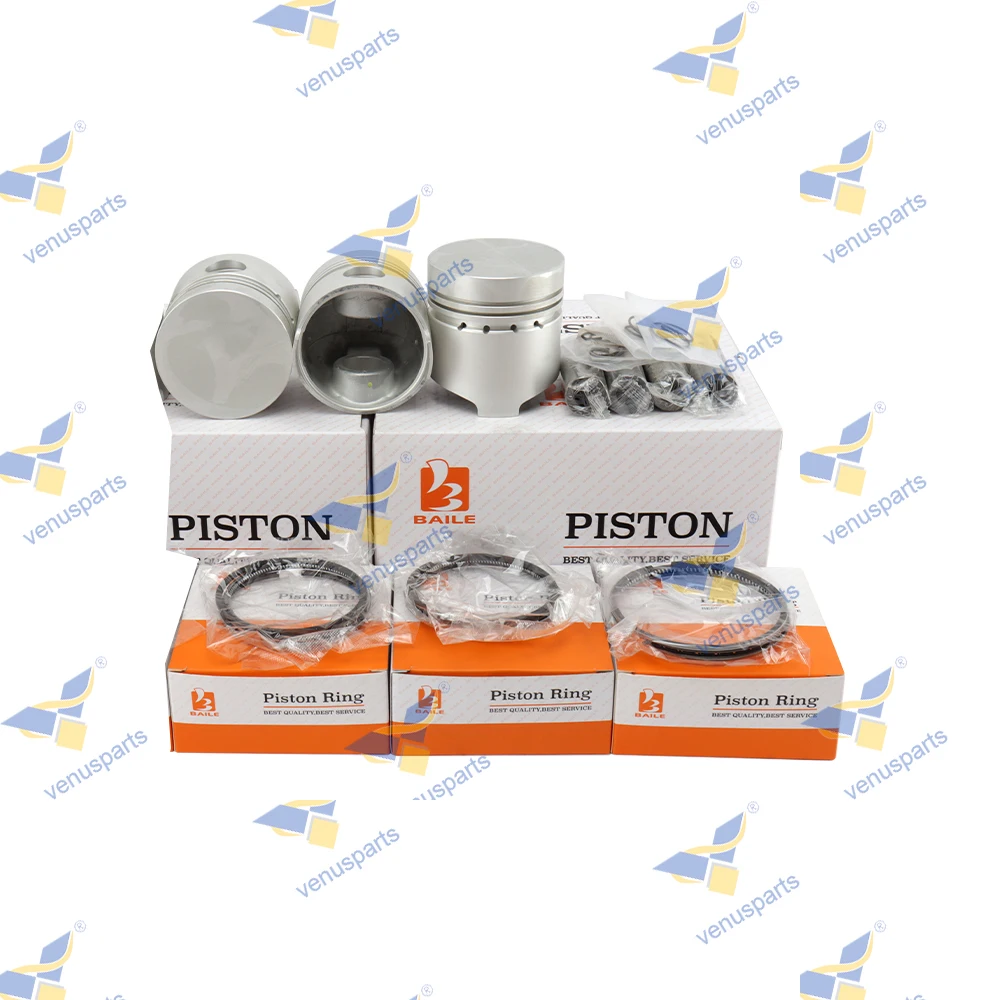 3 set D1101 Piston Kit+ Ring Set STD for Kubota Engine 76mm Engine Parts 15221-21112 76*2.5HK+2+5mm