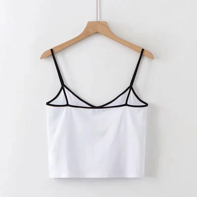 Sommer sexy Schmetterling drucken weiße Ernte Tops Frau Kontrast rücken freie schlanke Tanktops Clubwear Party Harajuku süße Mädchen Leibchen