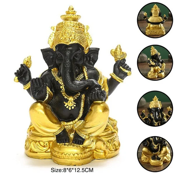 

Fashion Creative Ganesha Statue Elephant God Figurine Resin Craft for Home Decoration Sculpture Ornament