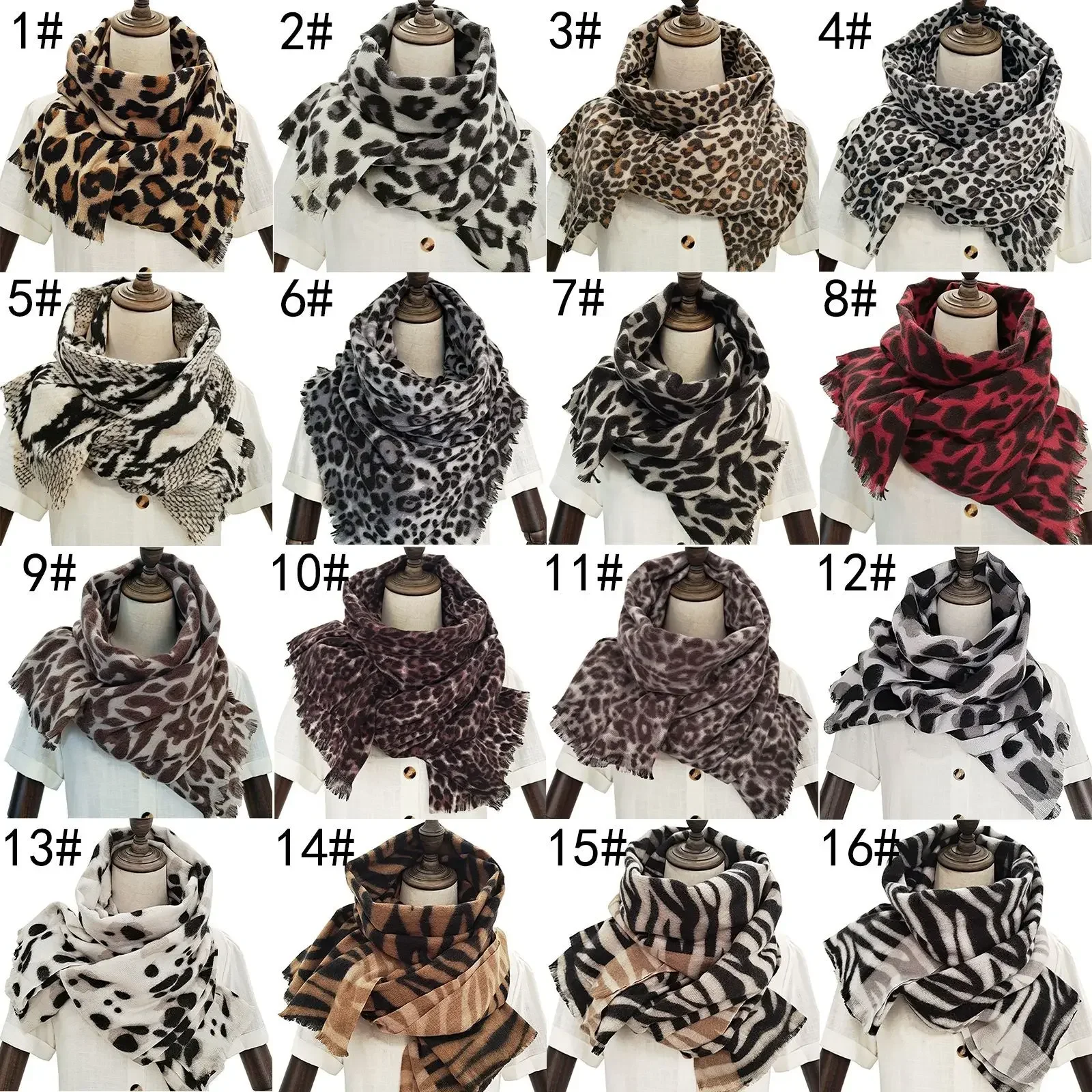 New Leopard Print Imitation Cashmere Warm Scarf Cold-proof Decorative Dual-use Autumn Winter Scarf Women Luxury Shawl 200*80CM